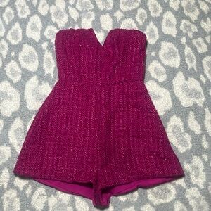 Magenta strapless sparkly romper